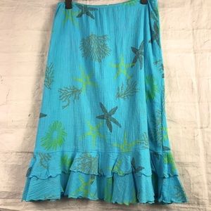 Fresh Produce Blue Gauze Pullon Skirt Sz Medium
